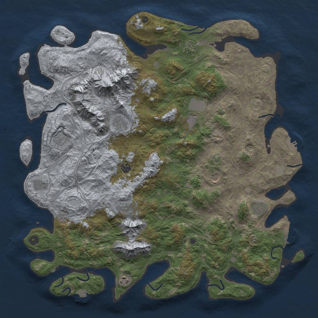 Rust Map: Procedural Map, Size: 5000, Seed: 8759, 19 Monuments