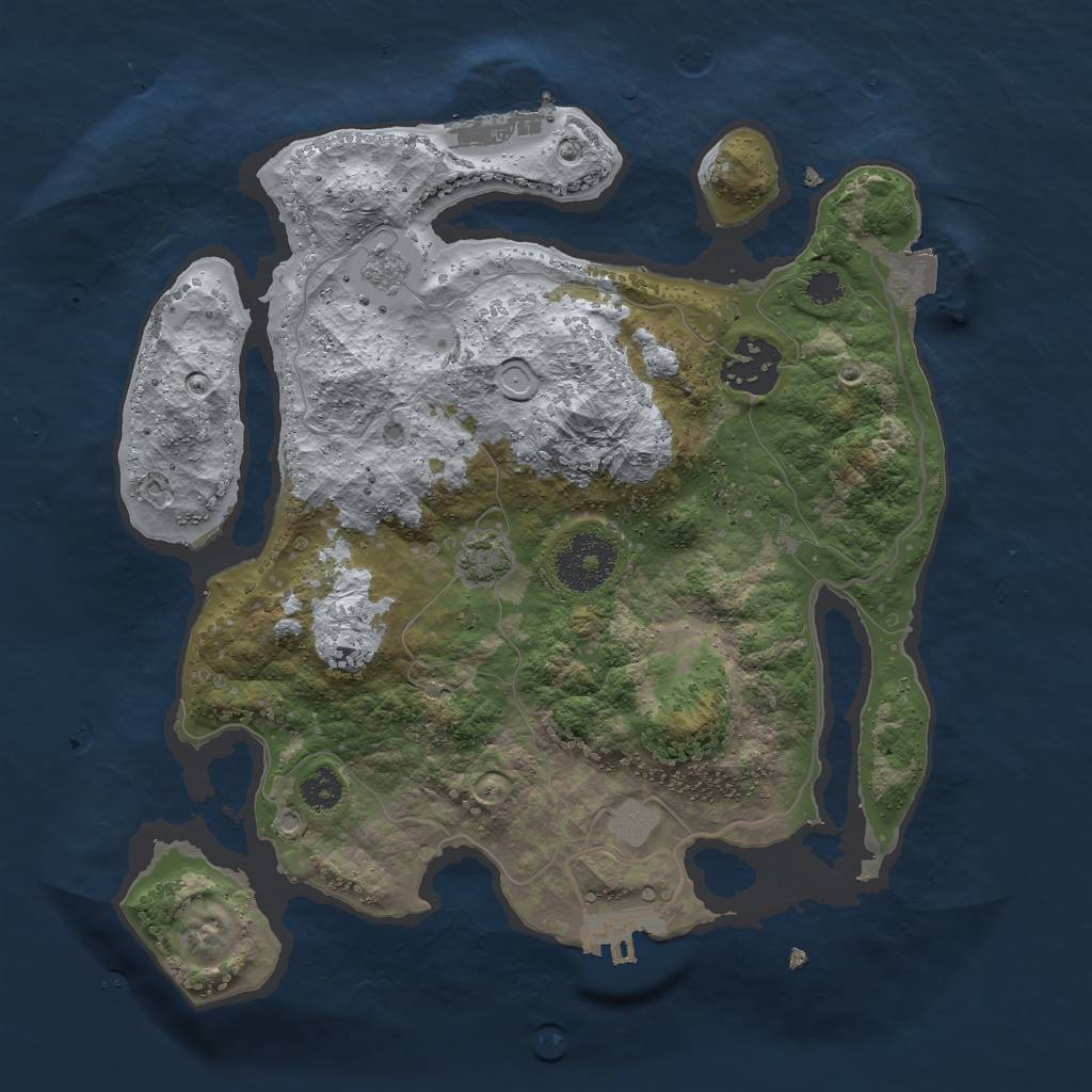 Rust Map: Procedural Map, Size: 2800, Seed: 45248620, 8 Monuments