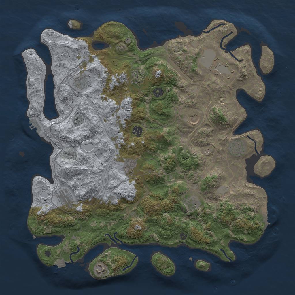 Rust Map: Procedural Map, Size: 4250, Seed: 171664, 19 Monuments