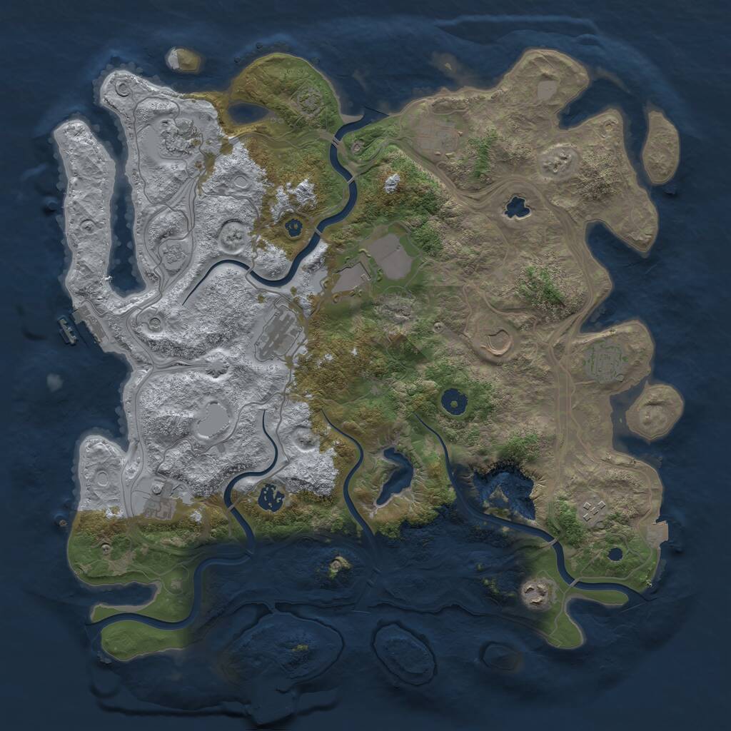 Rust Map: Procedural Map, Size: 4250, Seed: 171664, 16 Monuments