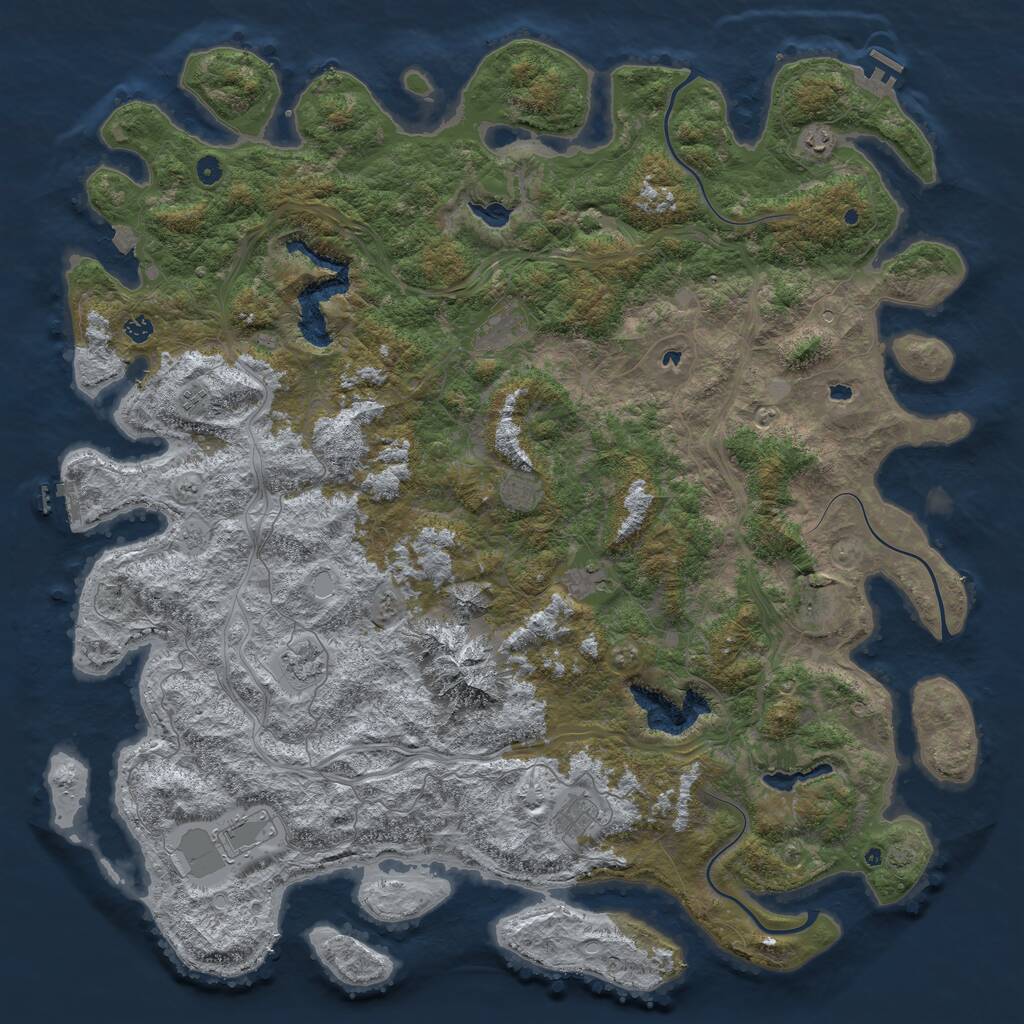 Rust Map: Procedural Map, Size: 5700, Seed: 916618680, 16 Monuments