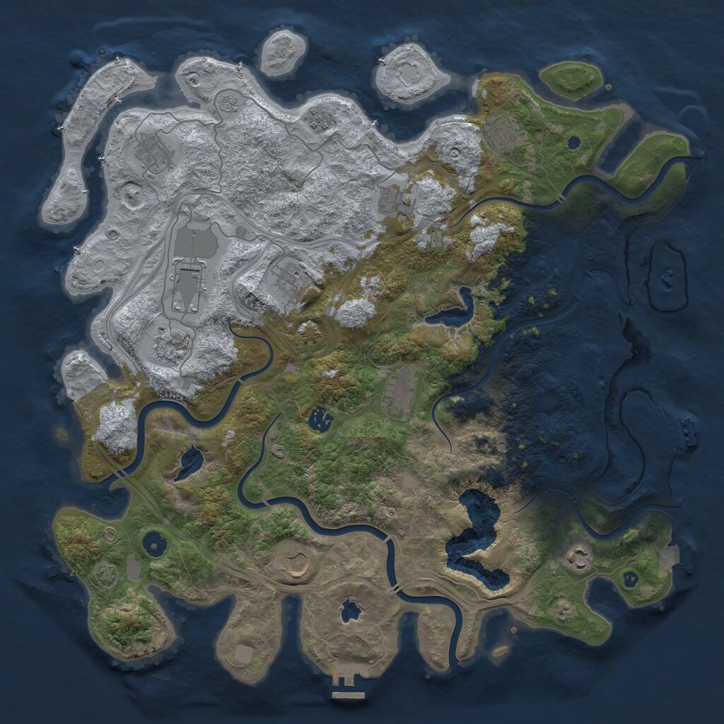 Rust Map: Procedural Map, Size: 4500, Seed: 1238, 17 Monuments
