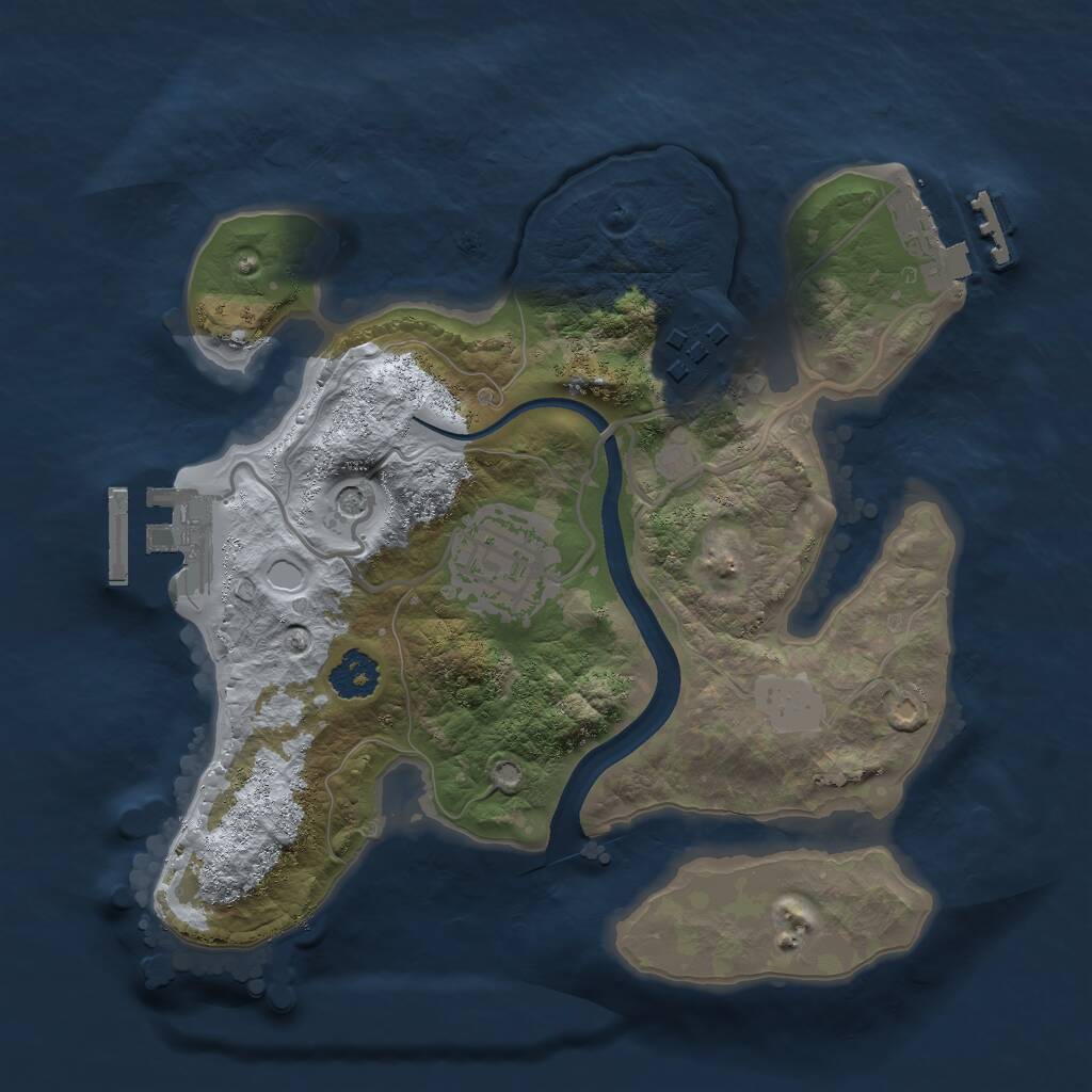 Rust Map: Procedural Map, Size: 2250, Seed: 1328293546, 6 Monuments