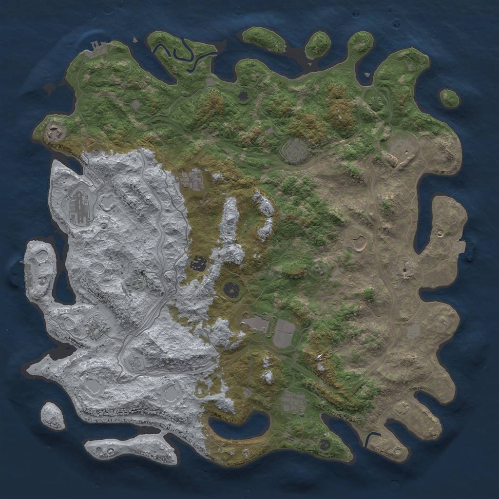 Rust Map: Procedural Map, Size: 4700, Seed: 850635956, 19 Monuments