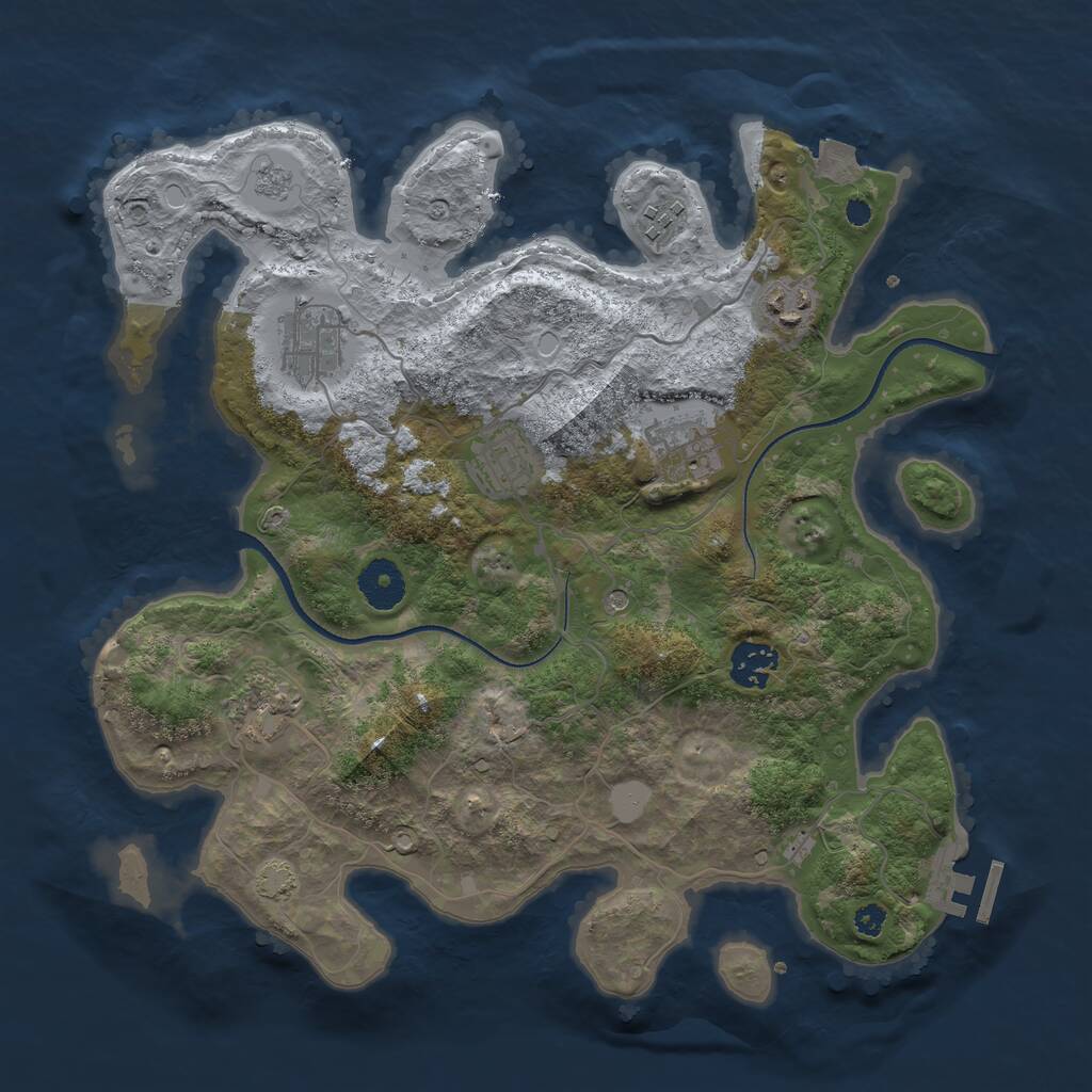 Rust Map: Procedural Map, Size: 3450, Seed: 1234, 12 Monuments