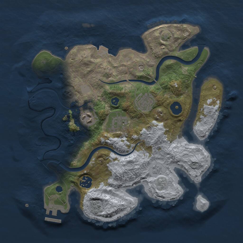 Rust Map: Procedural Map, Size: 3000, Seed: 712405284, 10 Monuments
