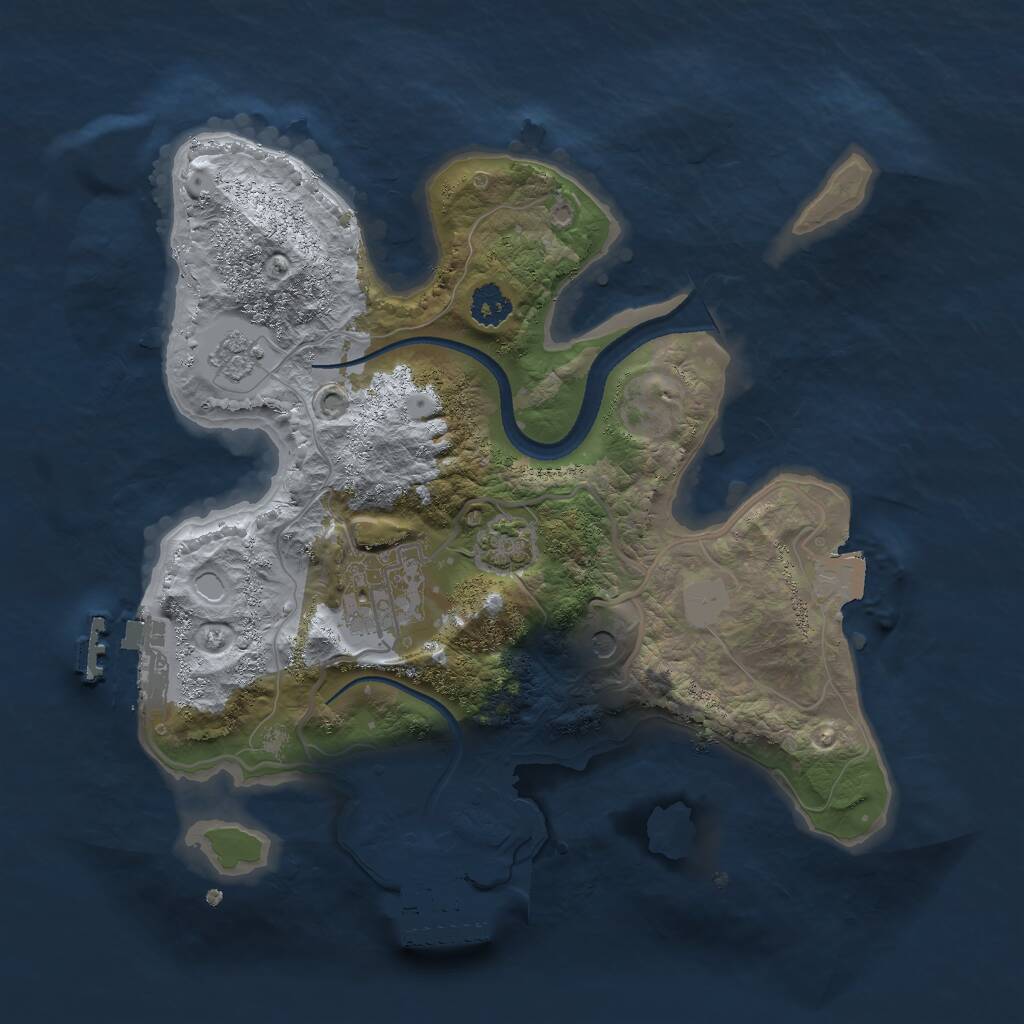 Rust Map: Procedural Map, Size: 2500, Seed: 12365442, 7 Monuments