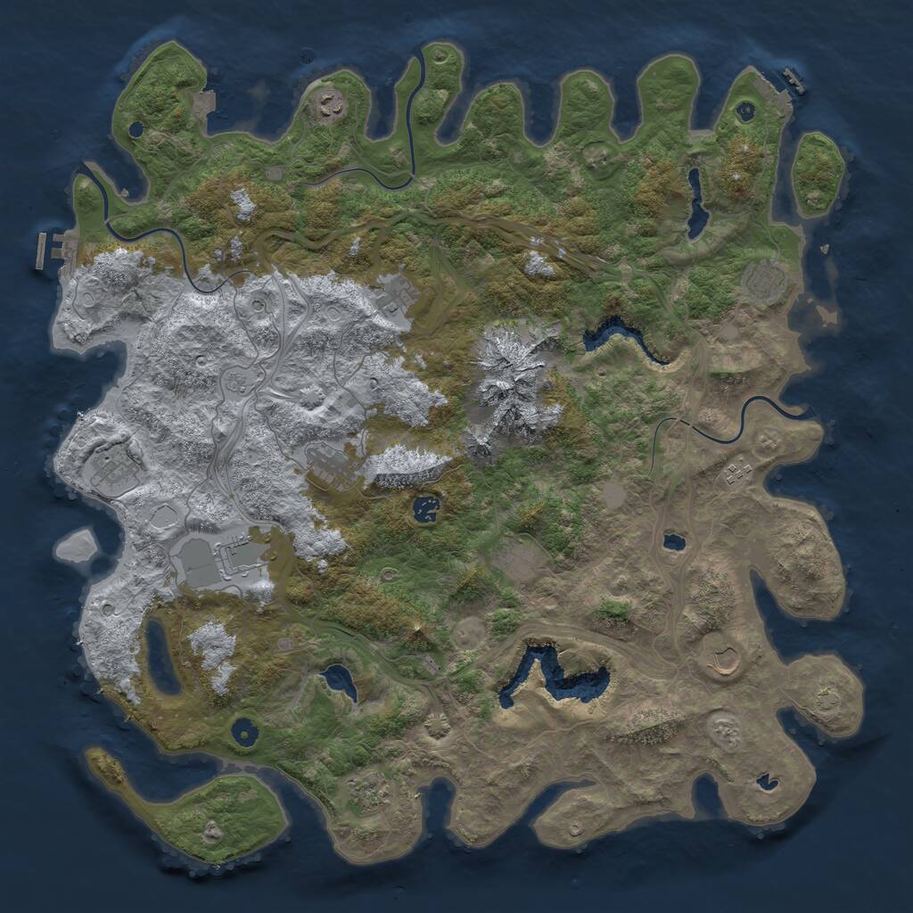 Rust Map: Procedural Map, Size: 5000, Seed: 586645039, 17 Monuments