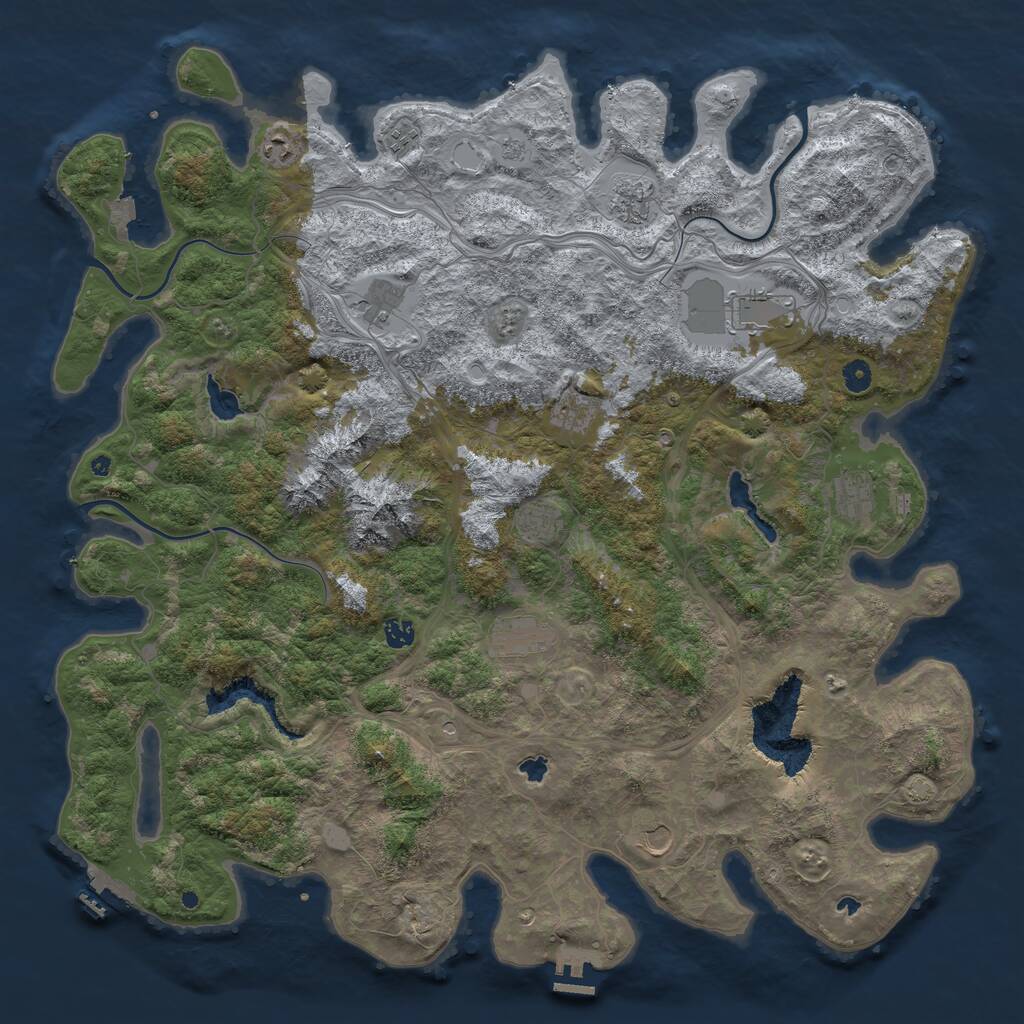 Rust Map: Procedural Map, Size: 5000, Seed: 532114728, 17 Monuments