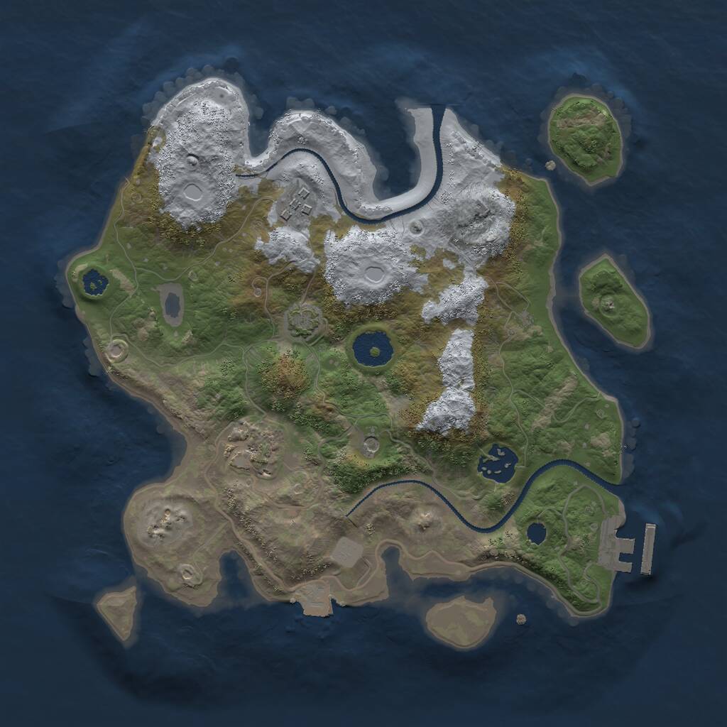 Rust Map: Procedural Map, Size: 2900, Seed: 440268470, 7 Monuments
