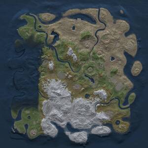 Thumbnail Rust Map: Procedural Map, Size: 4600, Seed: 363664658, 17 Monuments