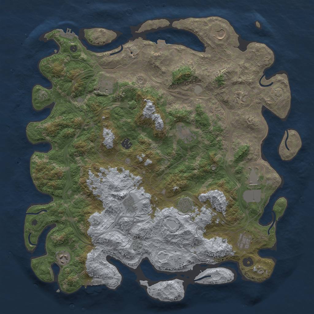 Rust Map: Procedural Map, Size: 4600, Seed: 363664658, 19 Monuments