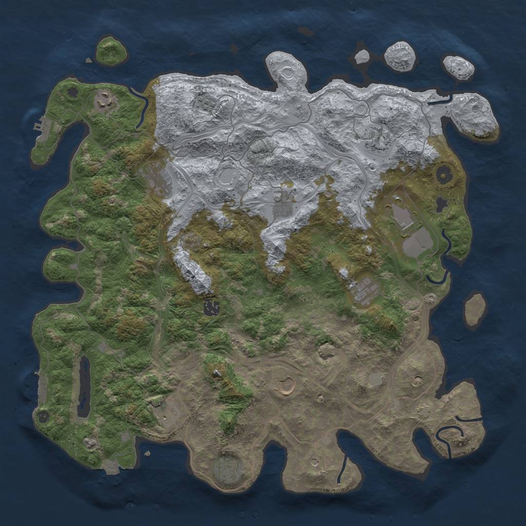 Rust Map: Procedural Map, Size: 4500, Seed: 532114728, 19 Monuments