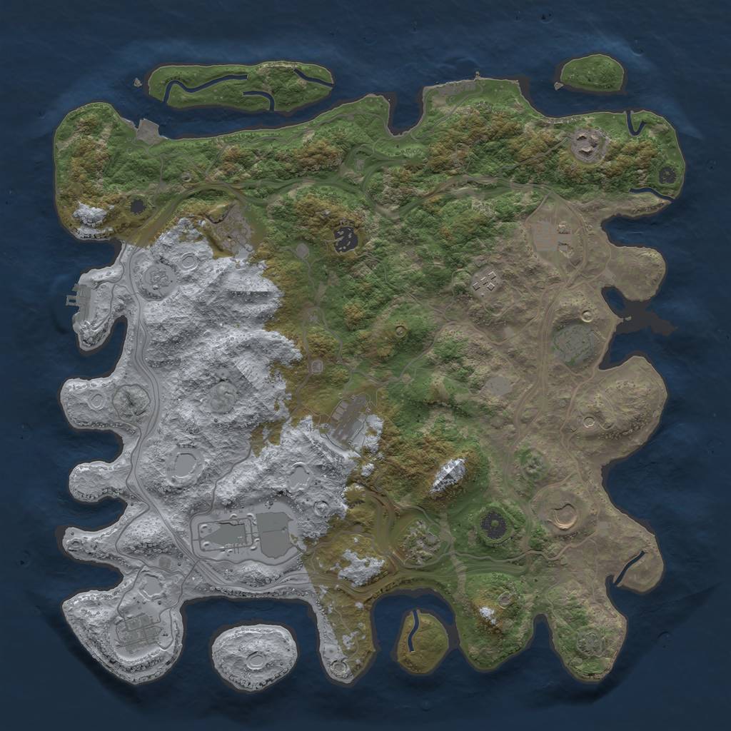 Rust Map: Procedural Map, Size: 4250, Seed: 548969405, 19 Monuments