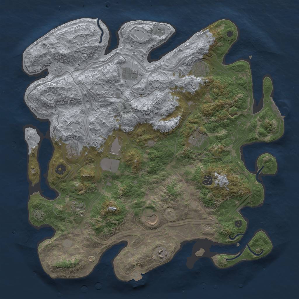 Rust Map: Procedural Map, Size: 4250, Seed: 396759022, 17 Monuments
