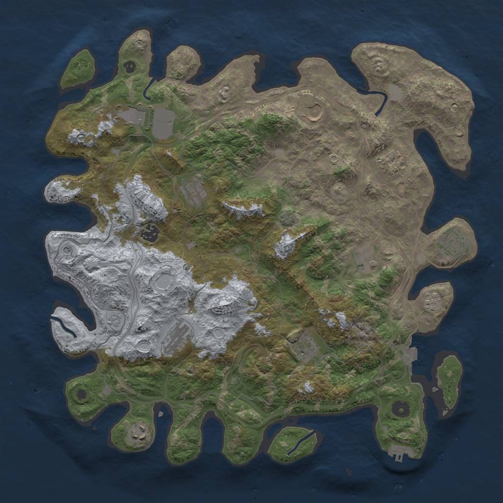 Rust Map: Procedural Map, Size: 4300, Seed: 803016138, 18 Monuments