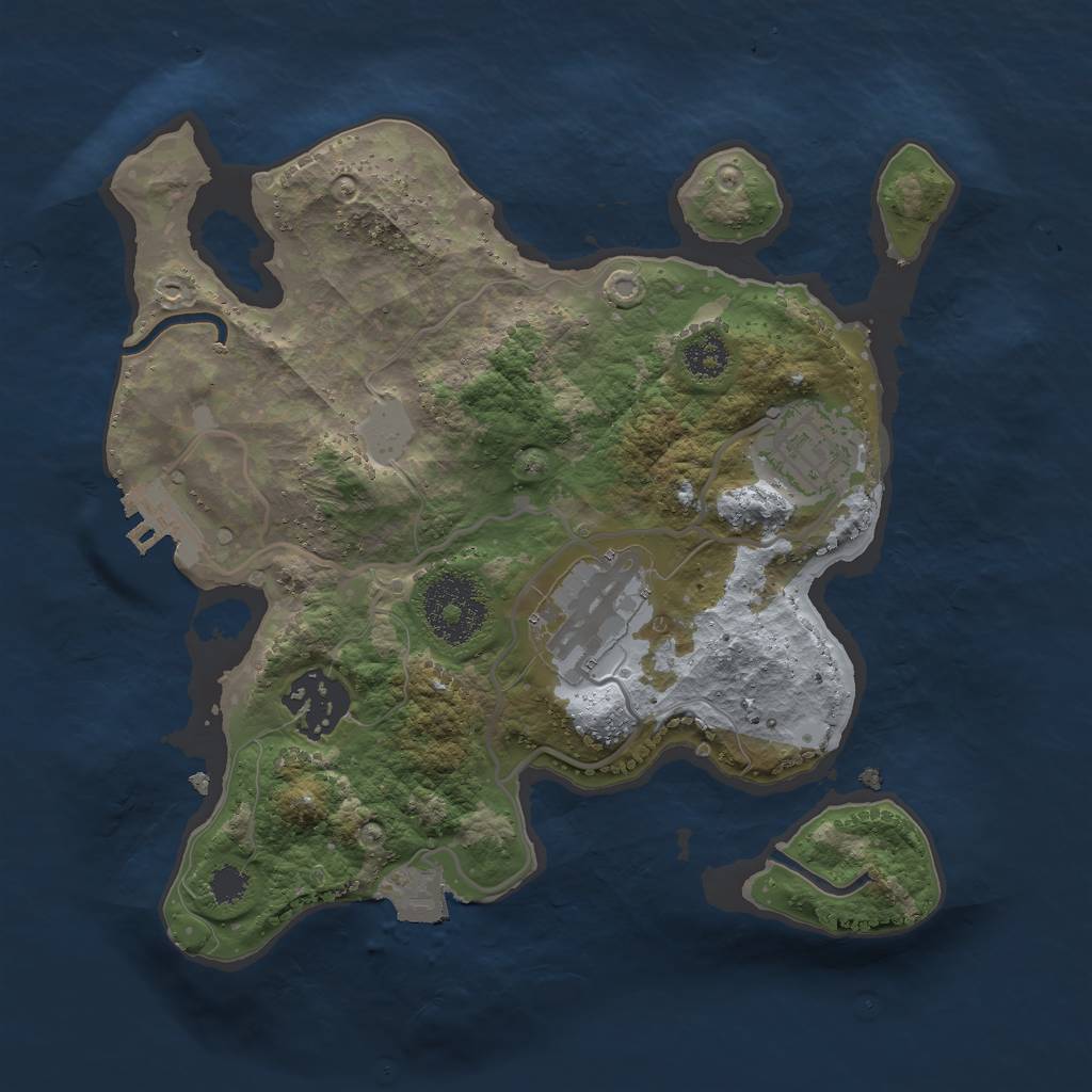 Rust Map: Procedural Map, Size: 2500, Seed: 97454, 7 Monuments