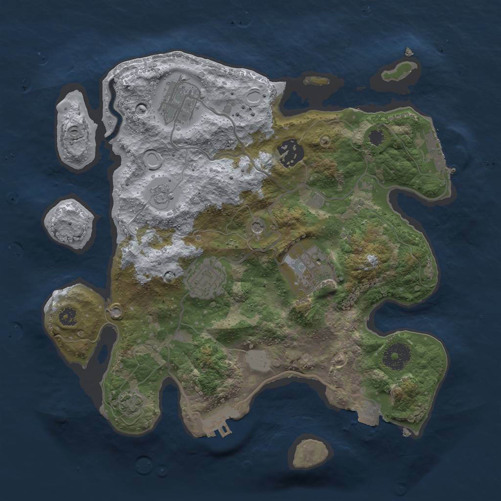 Rust Map: Procedural Map, Size: 2800, Seed: 933, 12 Monuments