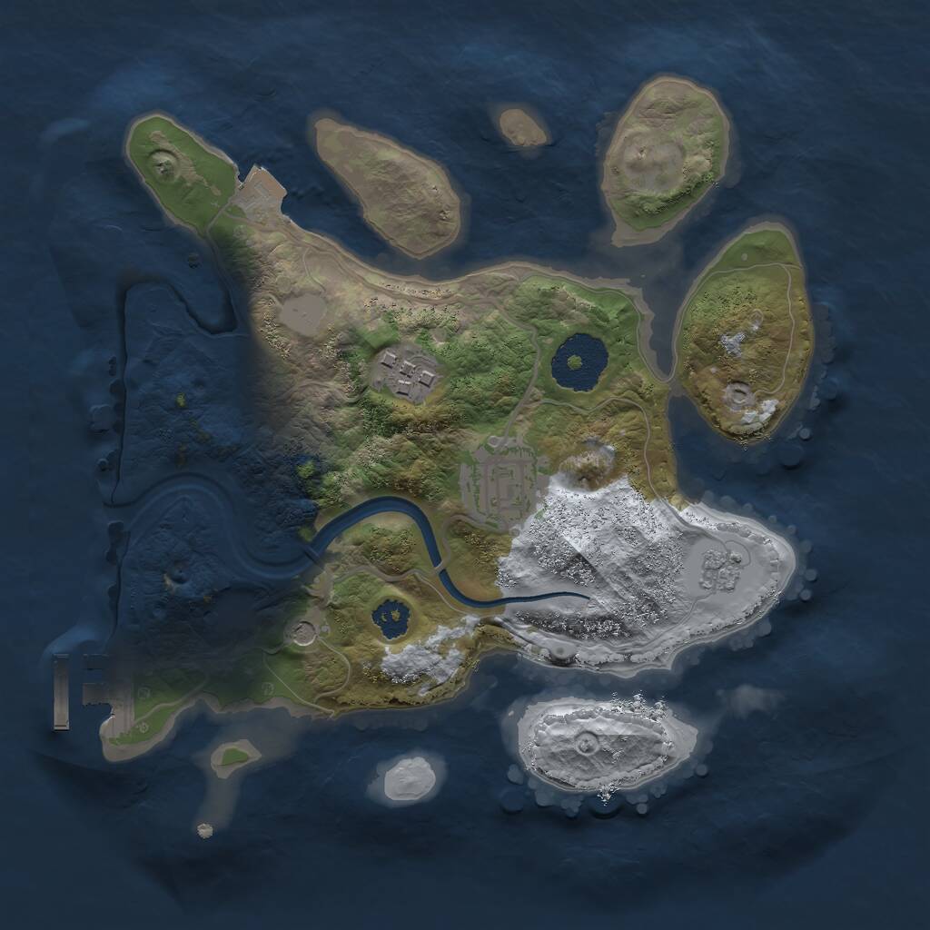 Rust Map: Procedural Map, Size: 2500, Seed: 234534, 6 Monuments
