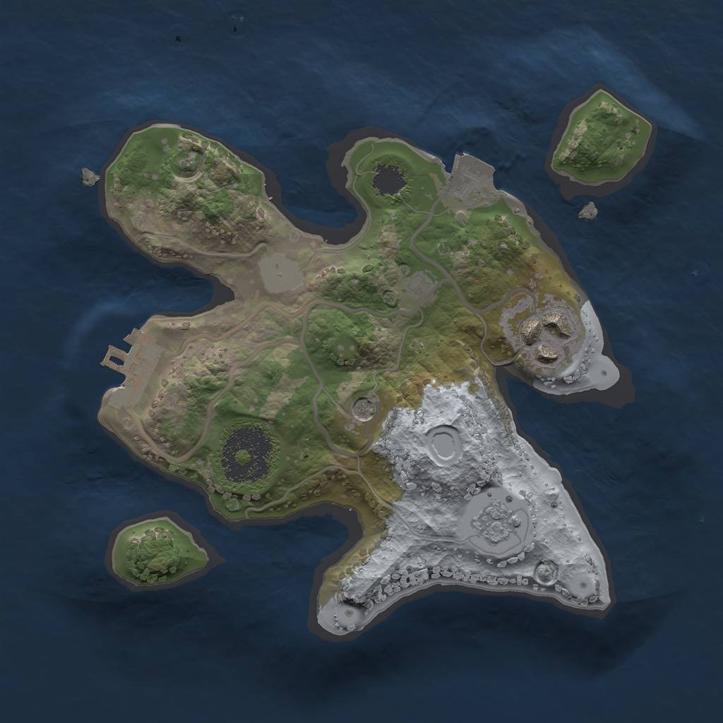 Rust Map: Procedural Map, Size: 2000, Seed: 957863760, 7 Monuments