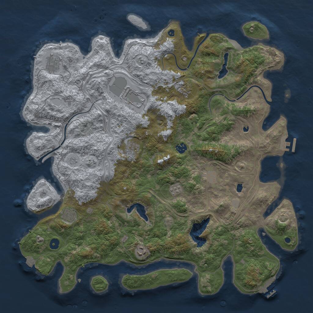 Rust Map: Procedural Map, Size: 4500, Seed: 62118, 15 Monuments