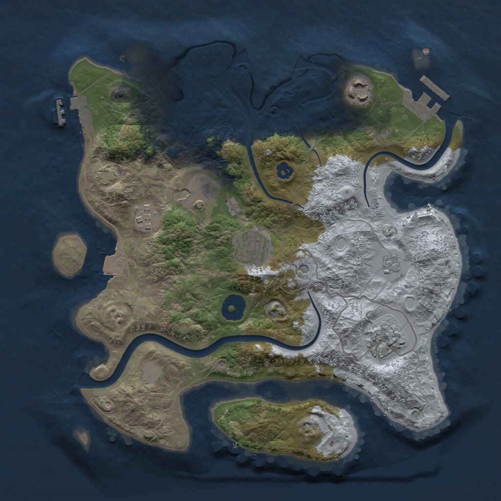 Rust Map: Procedural Map, Size: 3000, Seed: 774, 11 Monuments