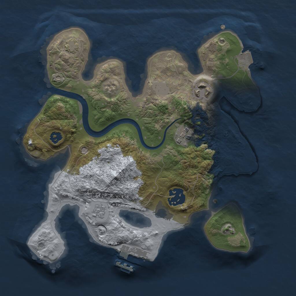 Rust Map: Procedural Map, Size: 2500, Seed: 996892371, 7 Monuments
