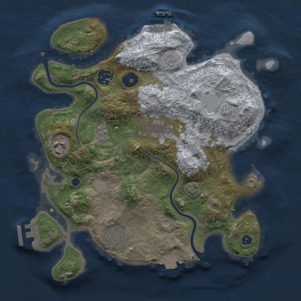 Rust Map: Procedural Map, Size: 3000, Seed: 29584, 11 Monuments