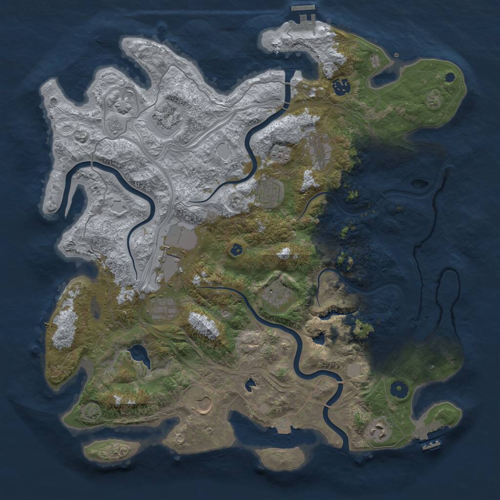 Rust Map: Procedural Map, Size: 4250, Seed: 778201678, 16 Monuments