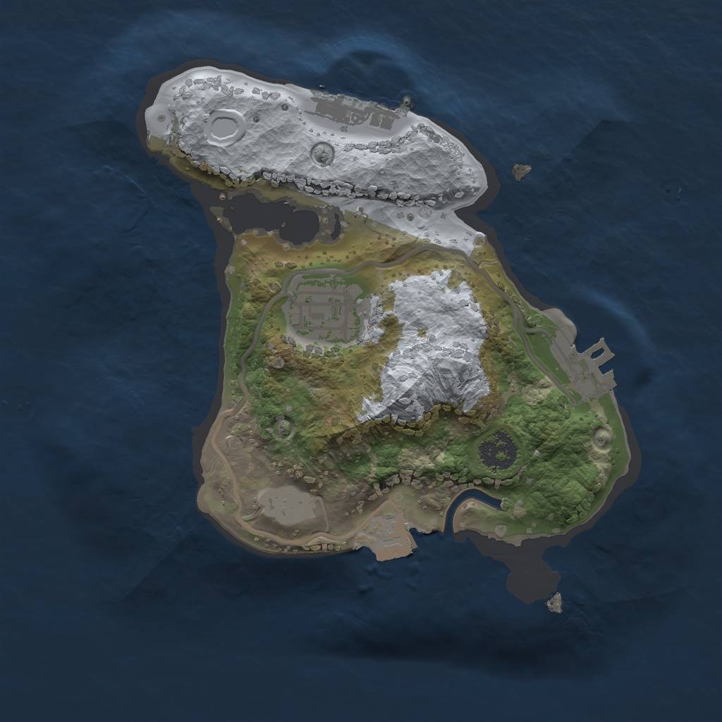 Rust Map: Procedural Map, Size: 2000, Seed: 1265428082, 6 Monuments