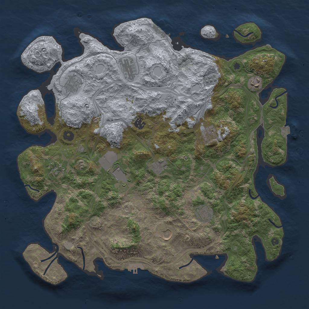 Rust Map: Procedural Map, Size: 4250, Seed: 852362205, 19 Monuments