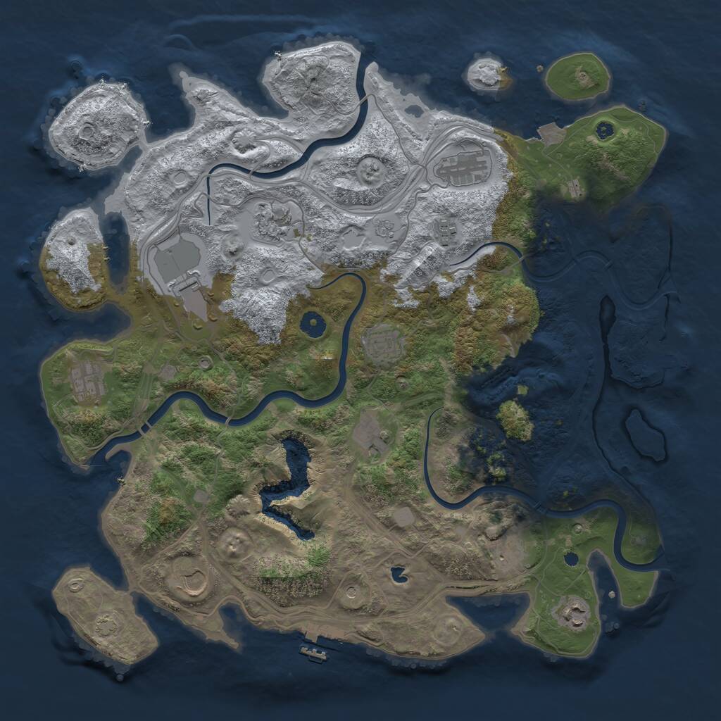 Rust Map: Procedural Map, Size: 4250, Seed: 852362205, 16 Monuments