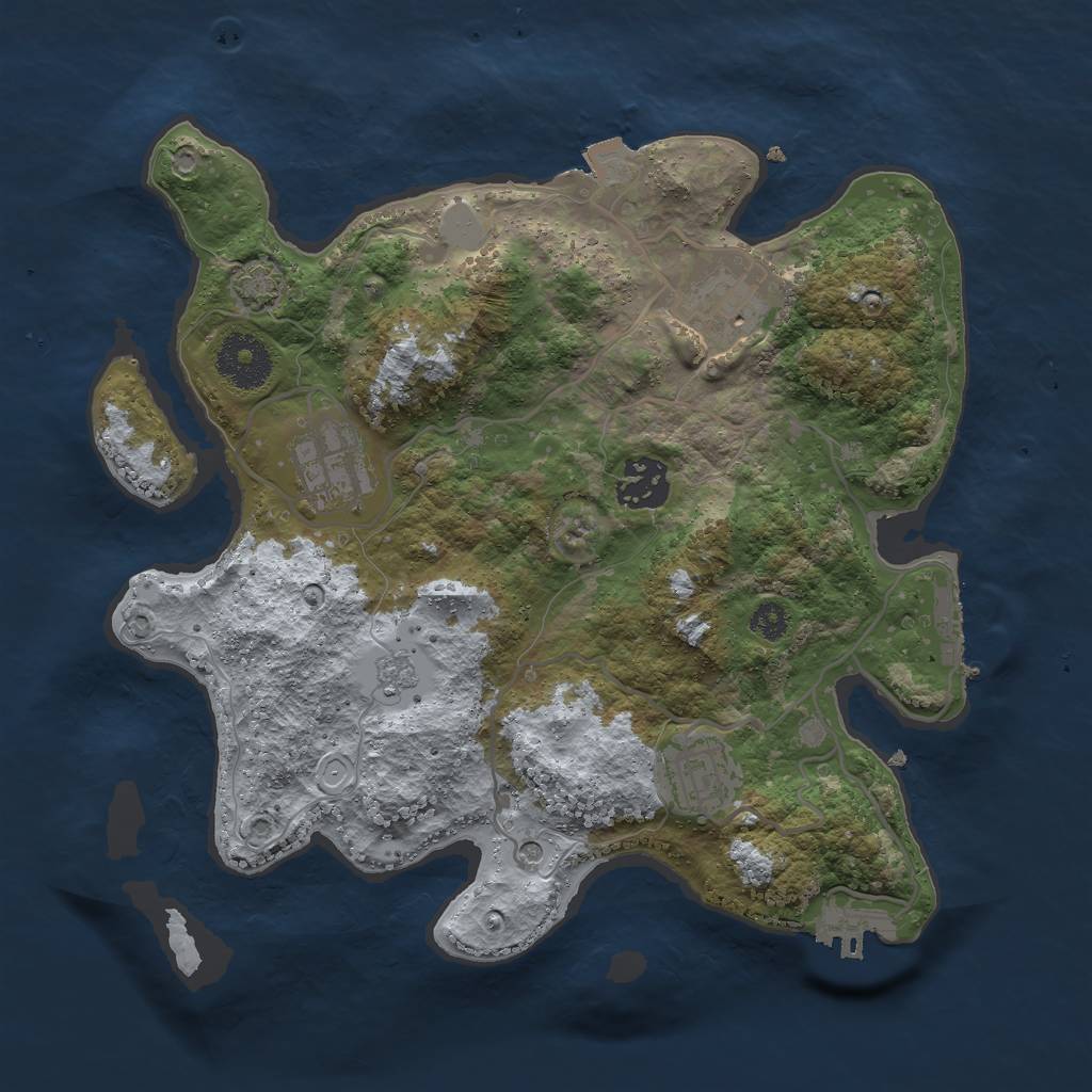Rust Map: Procedural Map, Size: 3000, Seed: 305954874, 12 Monuments