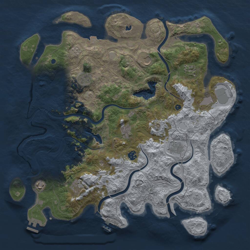 Rust Map: Procedural Map, Size: 4250, Seed: 295852480, 16 Monuments