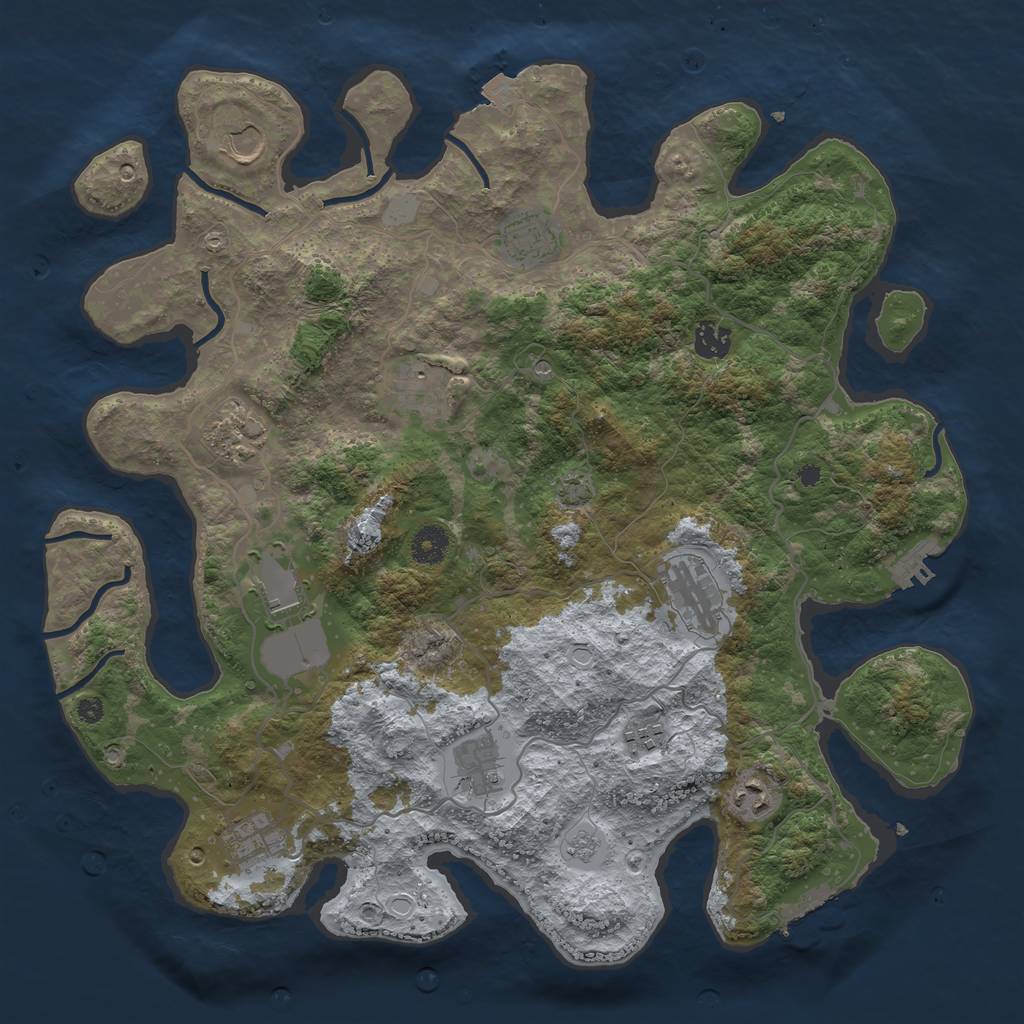 Rust Map: Procedural Map, Size: 4000, Seed: 168861244, 19 Monuments