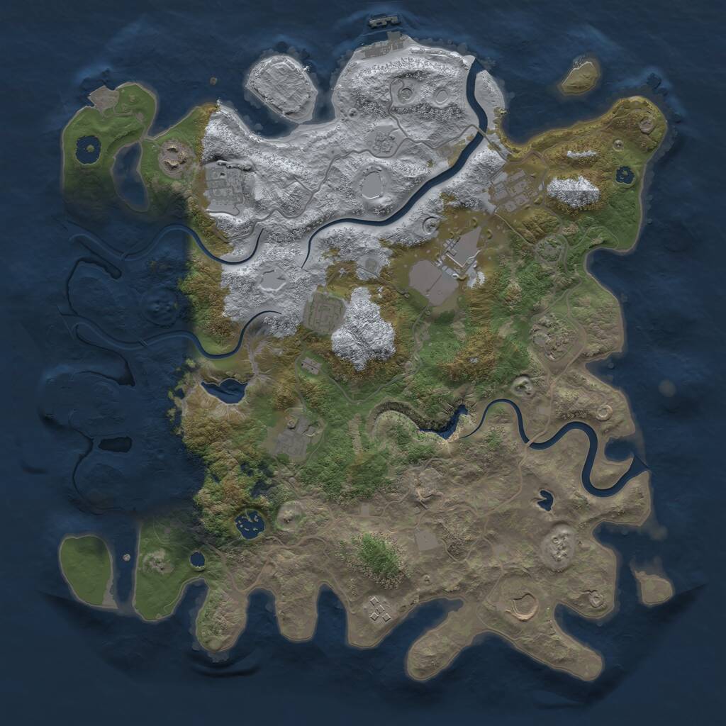 Rust Map: Procedural Map, Size: 4000, Seed: 120778227, 16 Monuments
