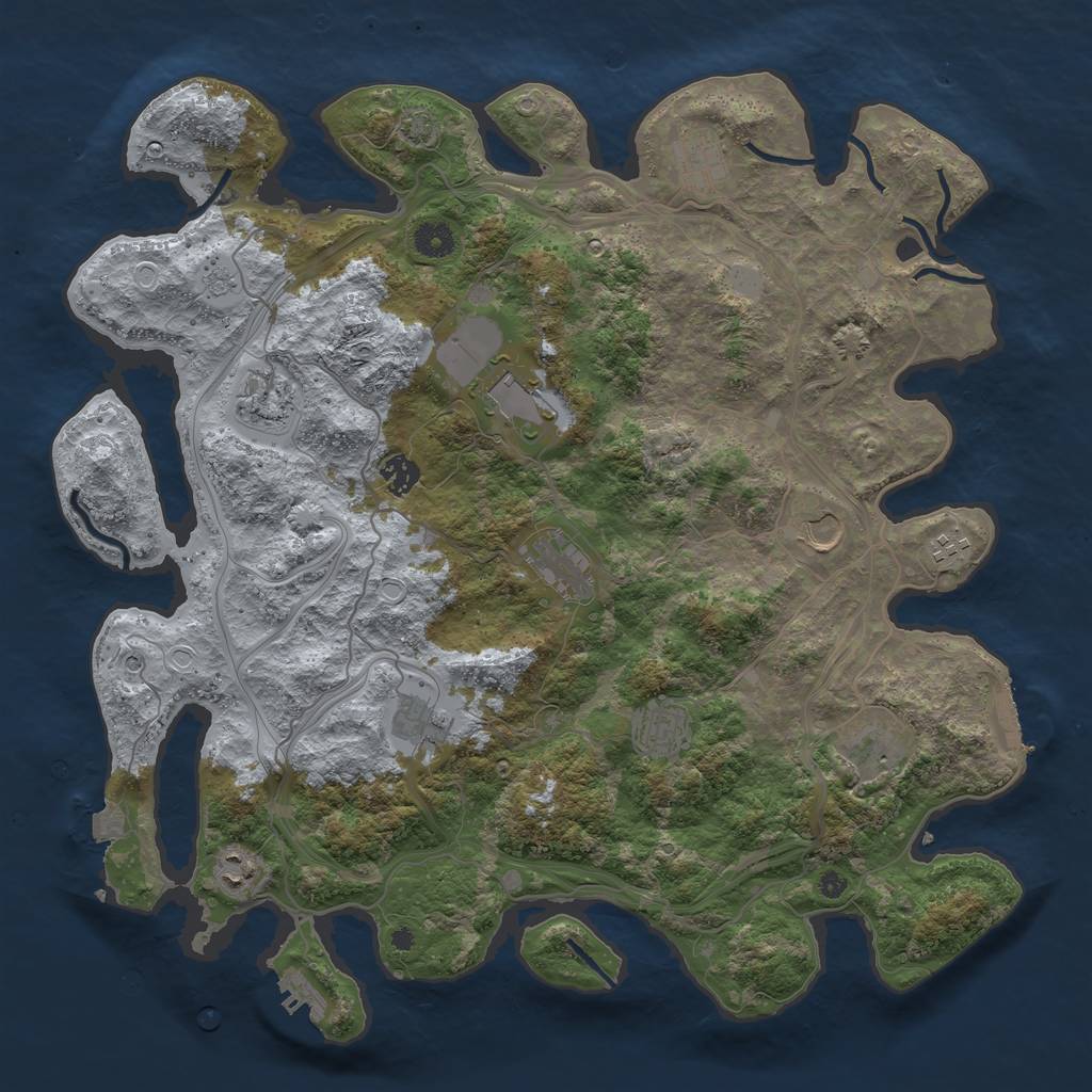 Rust Map: Procedural Map, Size: 4250, Seed: 1397753599, 19 Monuments