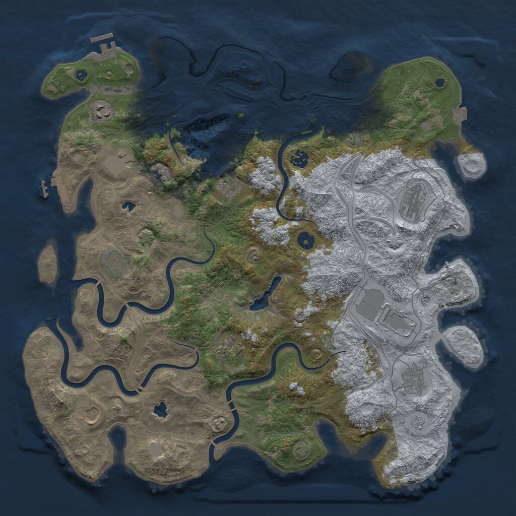 Rust Map: Procedural Map, Size: 4500, Seed: 1032024, 17 Monuments