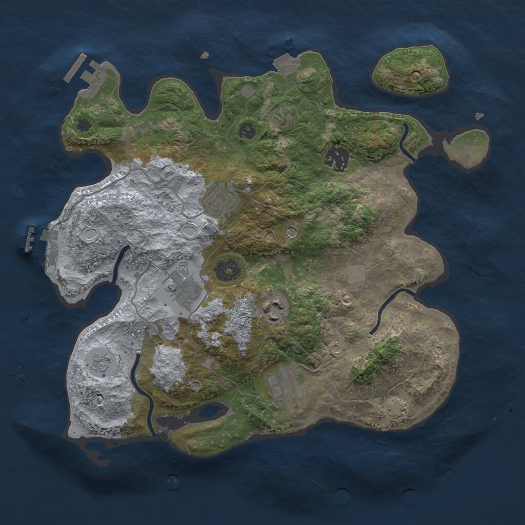 Rust Map: Procedural Map, Size: 3200, Seed: 508204453, 11 Monuments