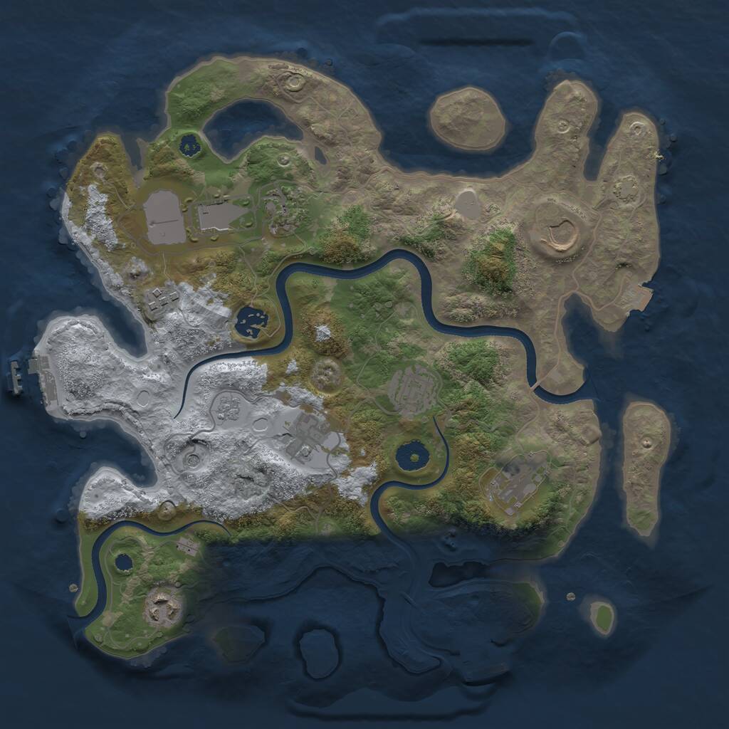 Rust Map: Procedural Map, Size: 3500, Seed: 2024010411, 15 Monuments