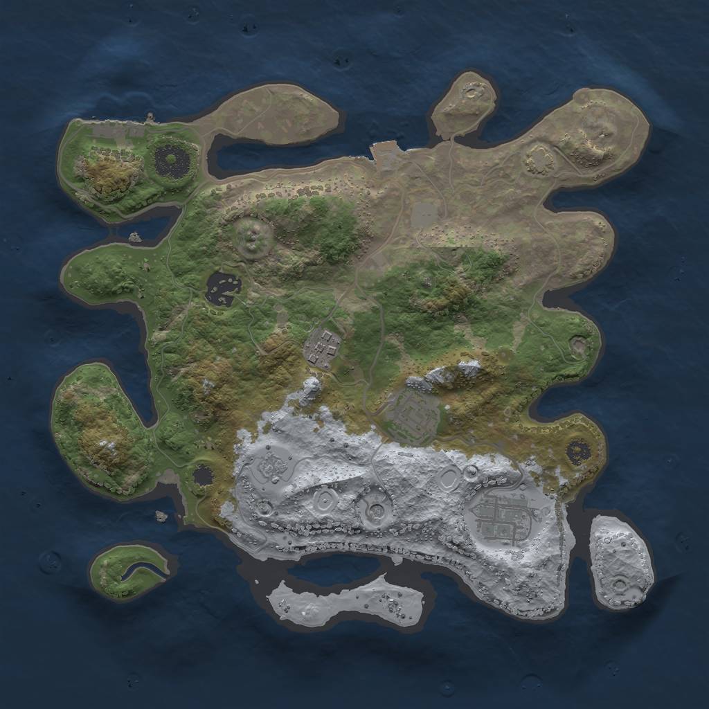 Rust Map: Procedural Map, Size: 3000, Seed: 43243, 11 Monuments