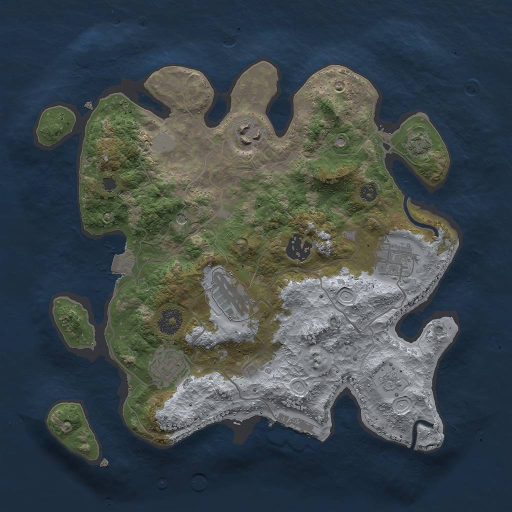Rust Map: Procedural Map, Size: 3000, Seed: 85389, 12 Monuments