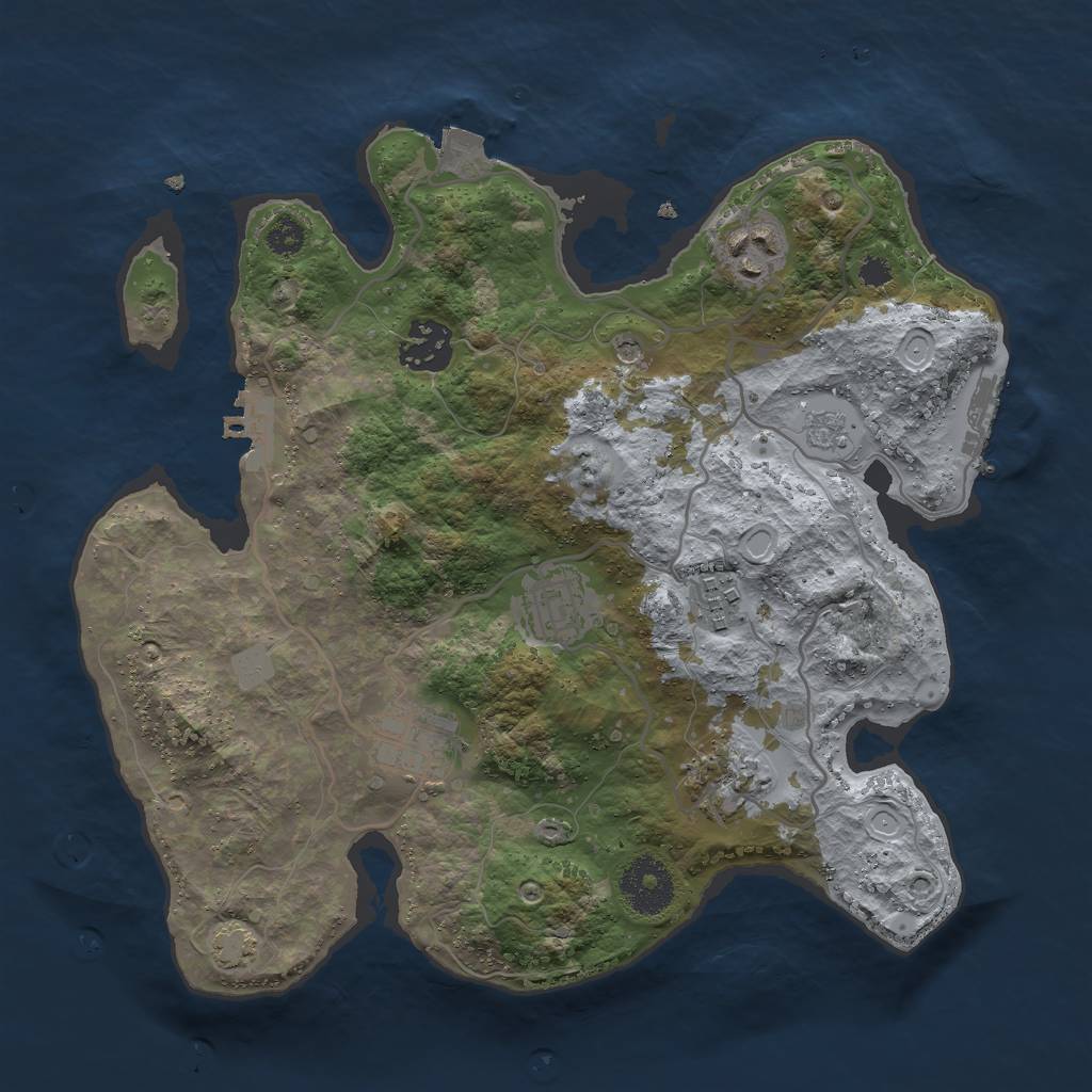 Rust Map: Procedural Map, Size: 3000, Seed: 1032024, 14 Monuments