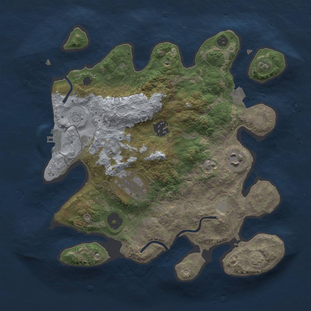 Rust Map: Procedural Map, Size: 3000, Seed: 15882, 9 Monuments