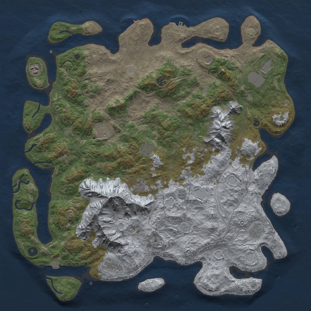 Rust Map: Procedural Map, Size: 5000, Seed: 814950370, 19 Monuments