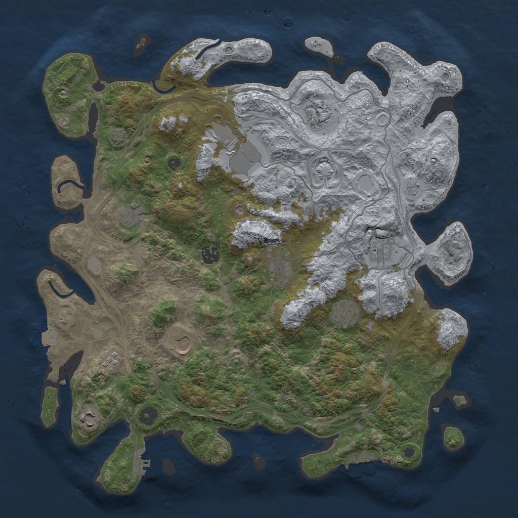 Rust Map: Procedural Map, Size: 4250, Seed: 1301101023, 18 Monuments