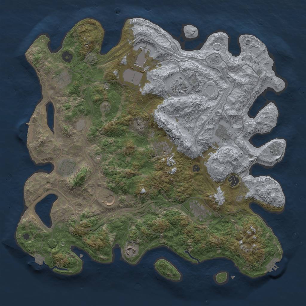 Rust Map: Procedural Map, Size: 4250, Seed: 398235594, 19 Monuments