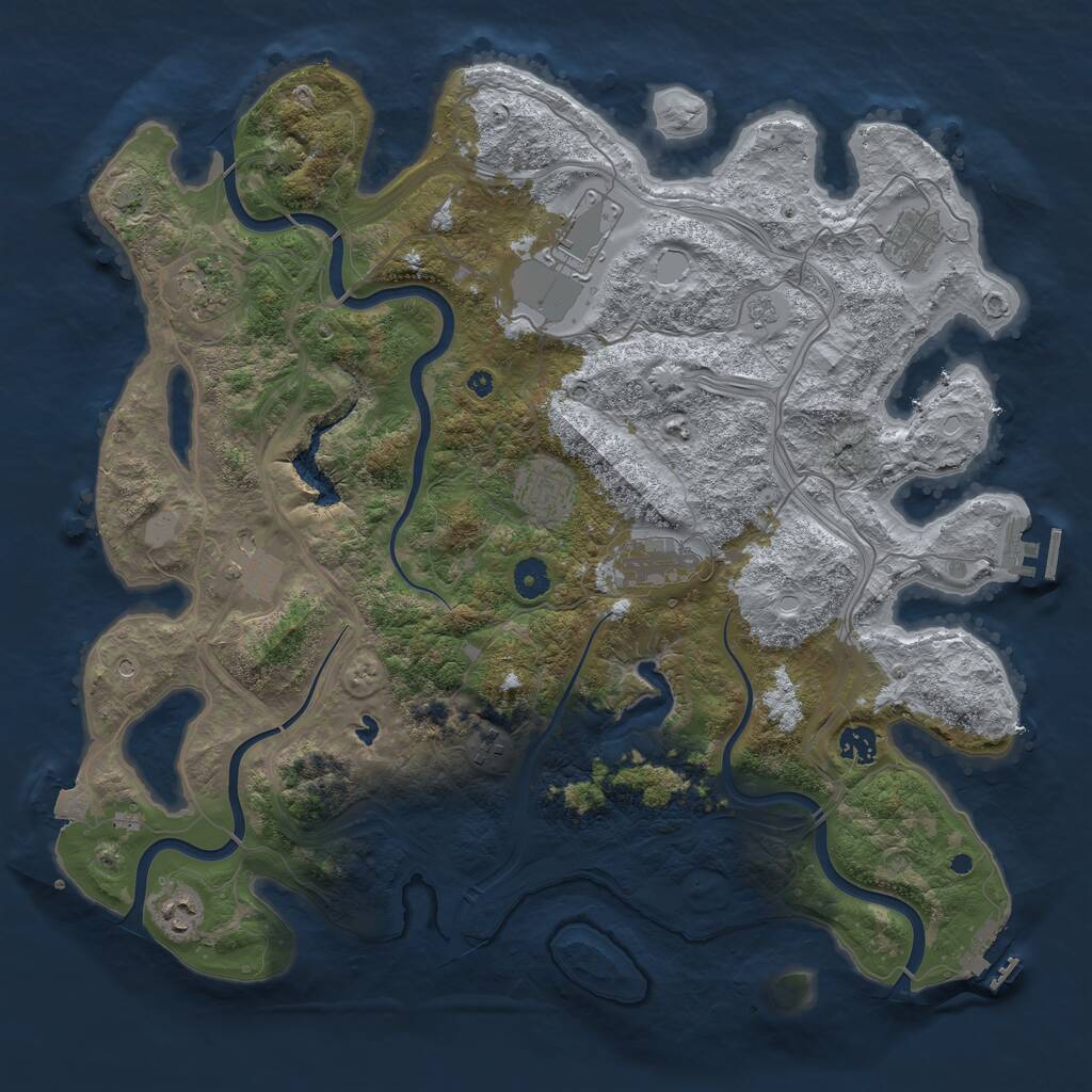 Rust Map: Procedural Map, Size: 4250, Seed: 398235594, 15 Monuments