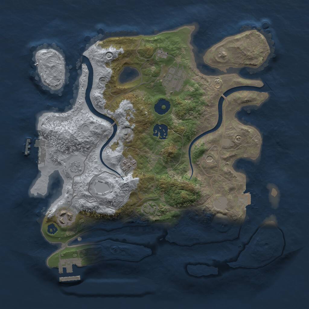 Rust Map: Procedural Map, Size: 3000, Seed: 8392, 10 Monuments
