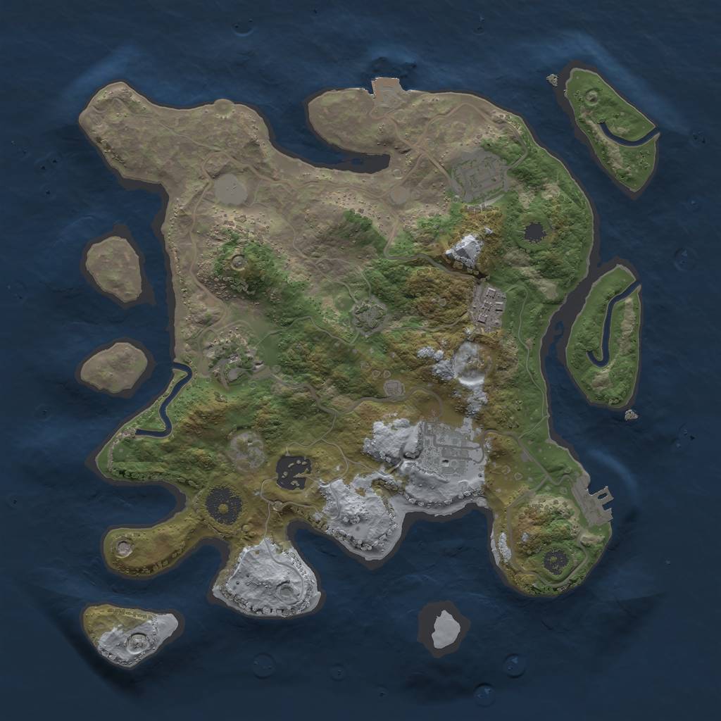 Rust Map: Procedural Map, Size: 3000, Seed: 1189, 10 Monuments